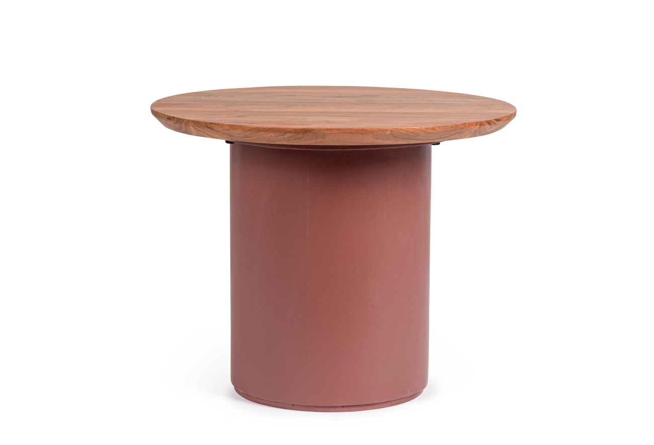 Couchtisch Ojas aus Akazienholz Ø 55 cm, Terrakotta Couchtisch Ojas aus Akazienholz Ø 55 cm, Terrakotta