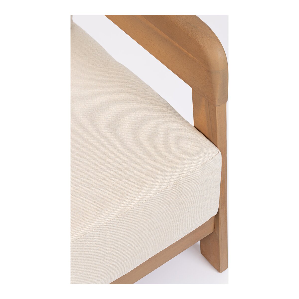 3-Sitzer Gartensofa Pablo - Akazienholz Natur & Olefin-Stoff Beige,