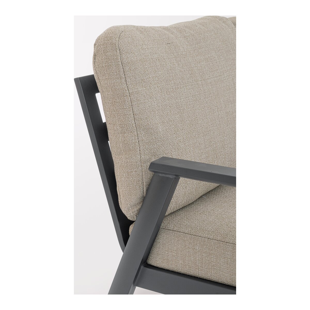 Gartenecksofa Flaminio - Aluminium Anthrazit, Olefin-Stoff Taupe