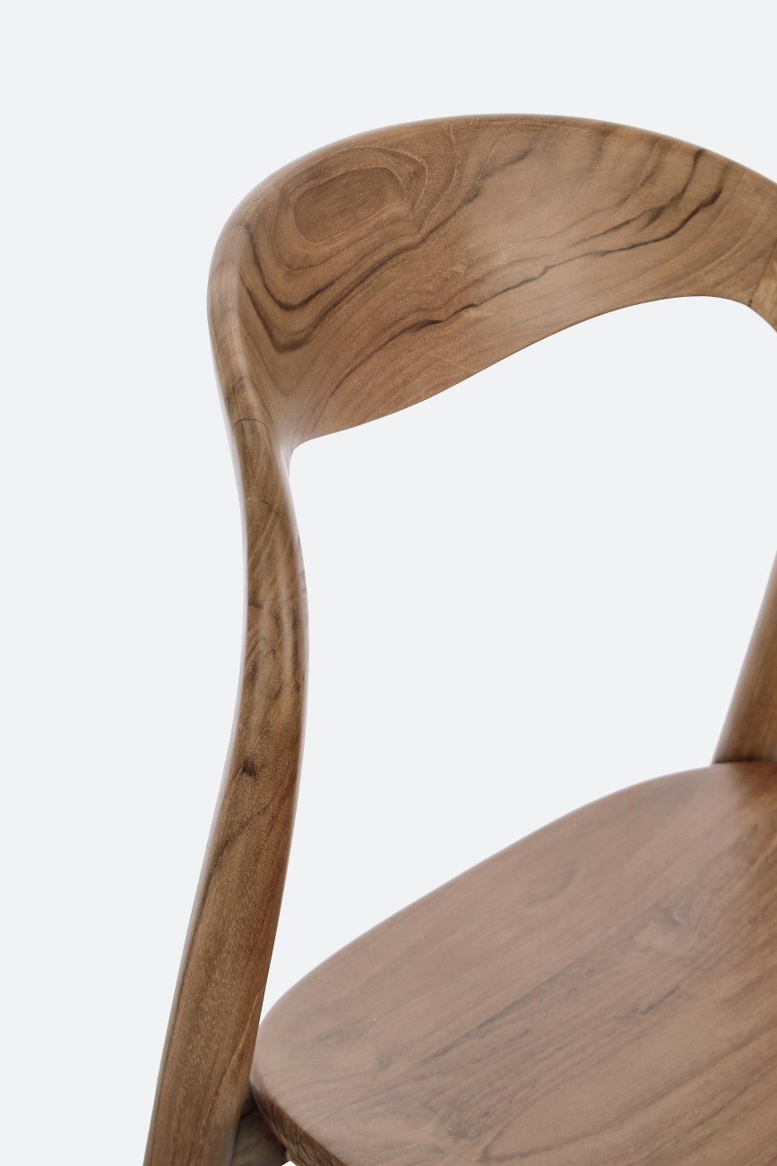 Esszimmerstuhl Miley aus Teakholz, Natur