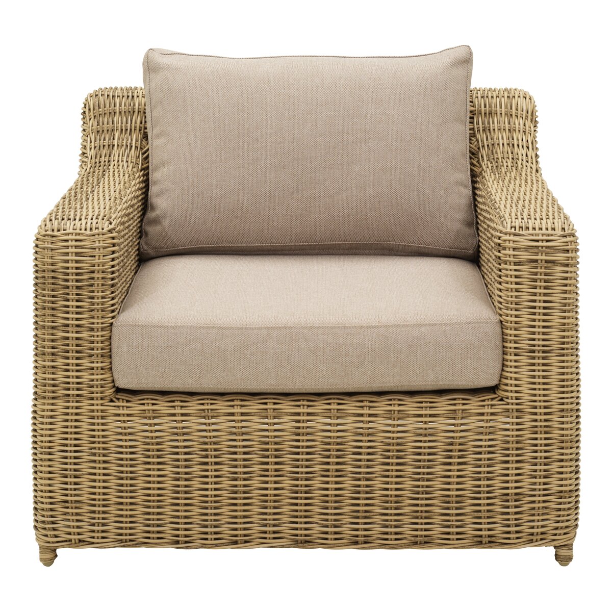Gartensessel Glendon Natur - Polyrattan & wasserabweisender Stoff
