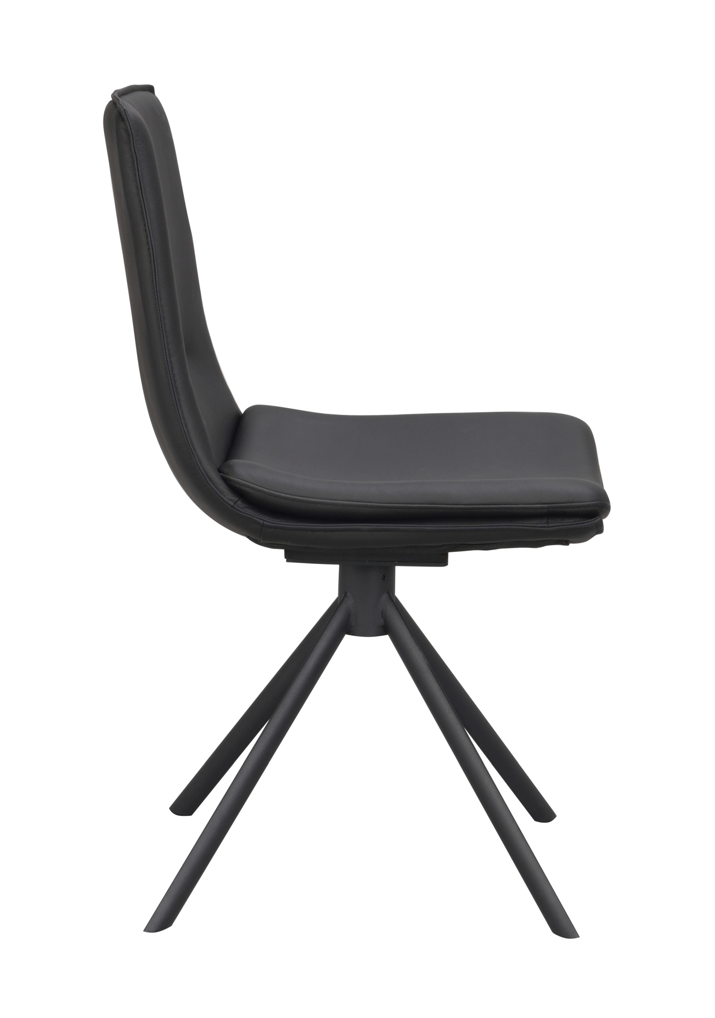 Komfortabel & schön – Stuhl Lowell 2er Set Drehgestell, Leder Schwarz.