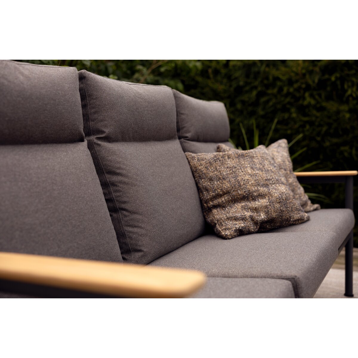 Gartensofa Gordon 3-Sitzer, Aluminium & Outdoor-Stoff, Verstellbar, Anthrazit