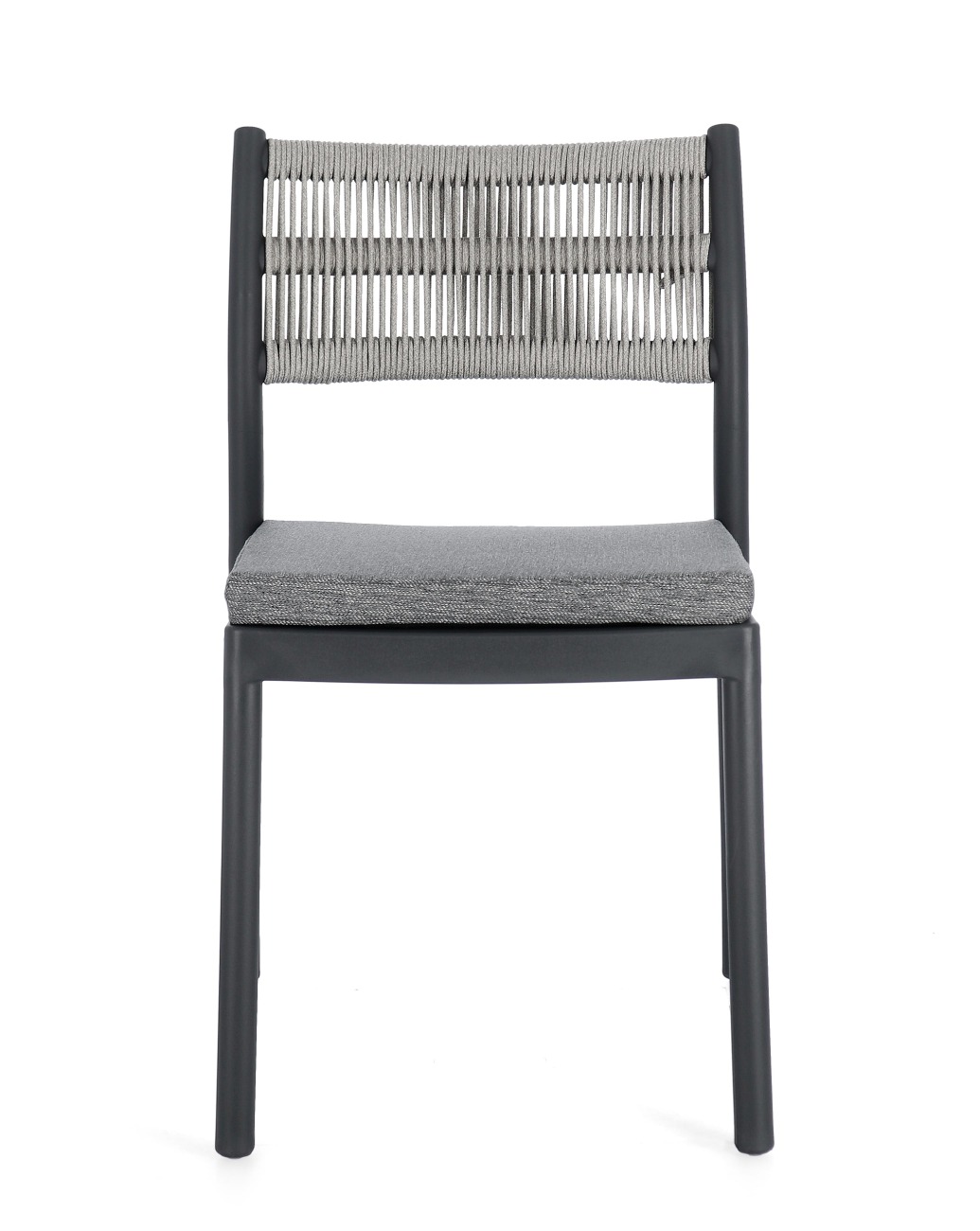 Gartenstuhl Alvin aus Metall, Anthrazit / Hellgrau