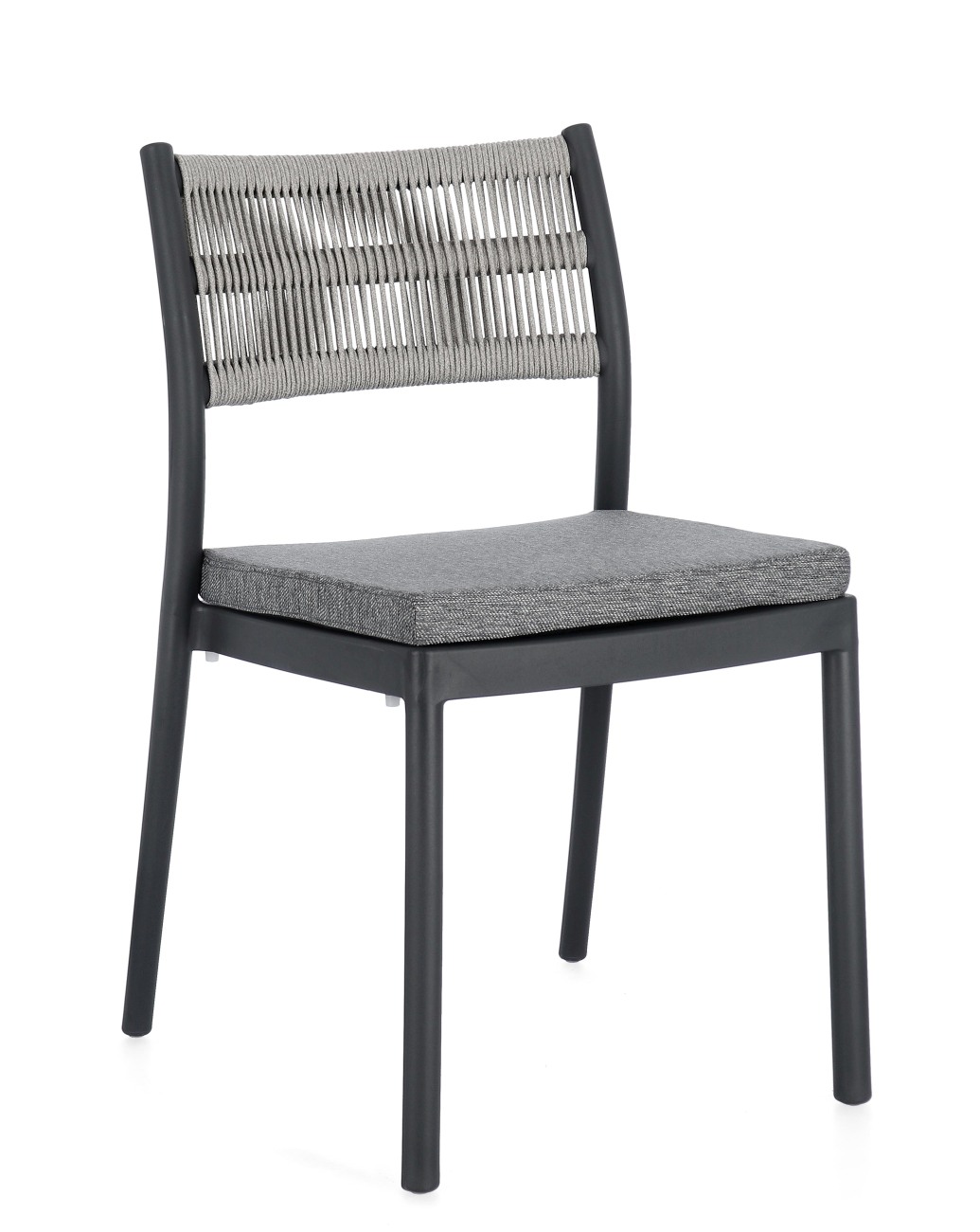 Gartenstuhl Alvin aus Metall, Anthrazit / Hellgrau Gartenstuhl Alvin aus Metall, Anthrazit / Hellgrau