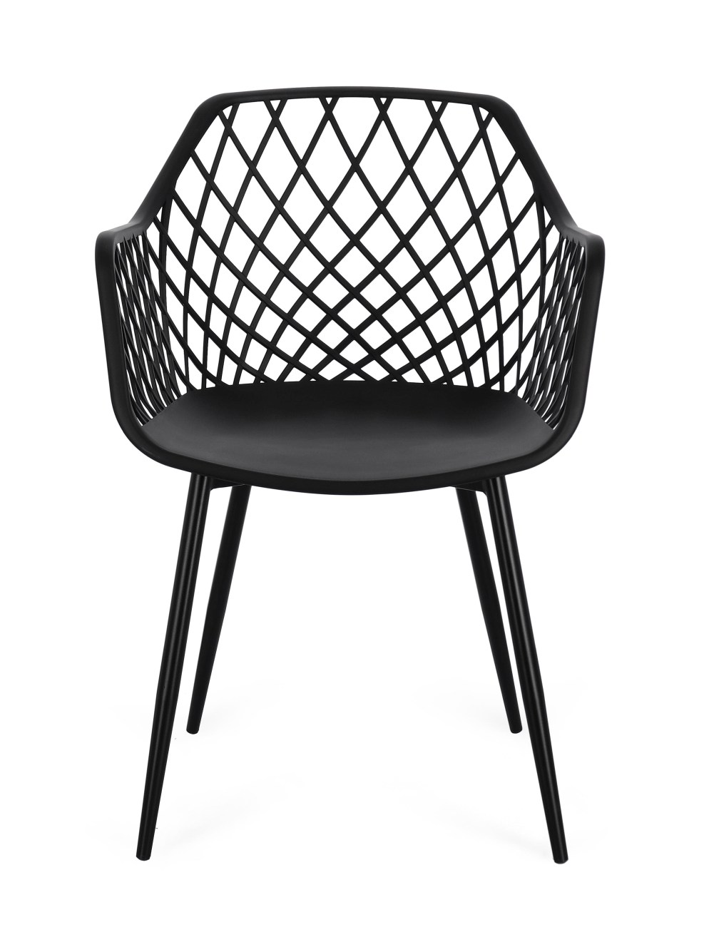 Esszimmerstuhl Optik 4er-Set aus Kunststoff, Schwarz
