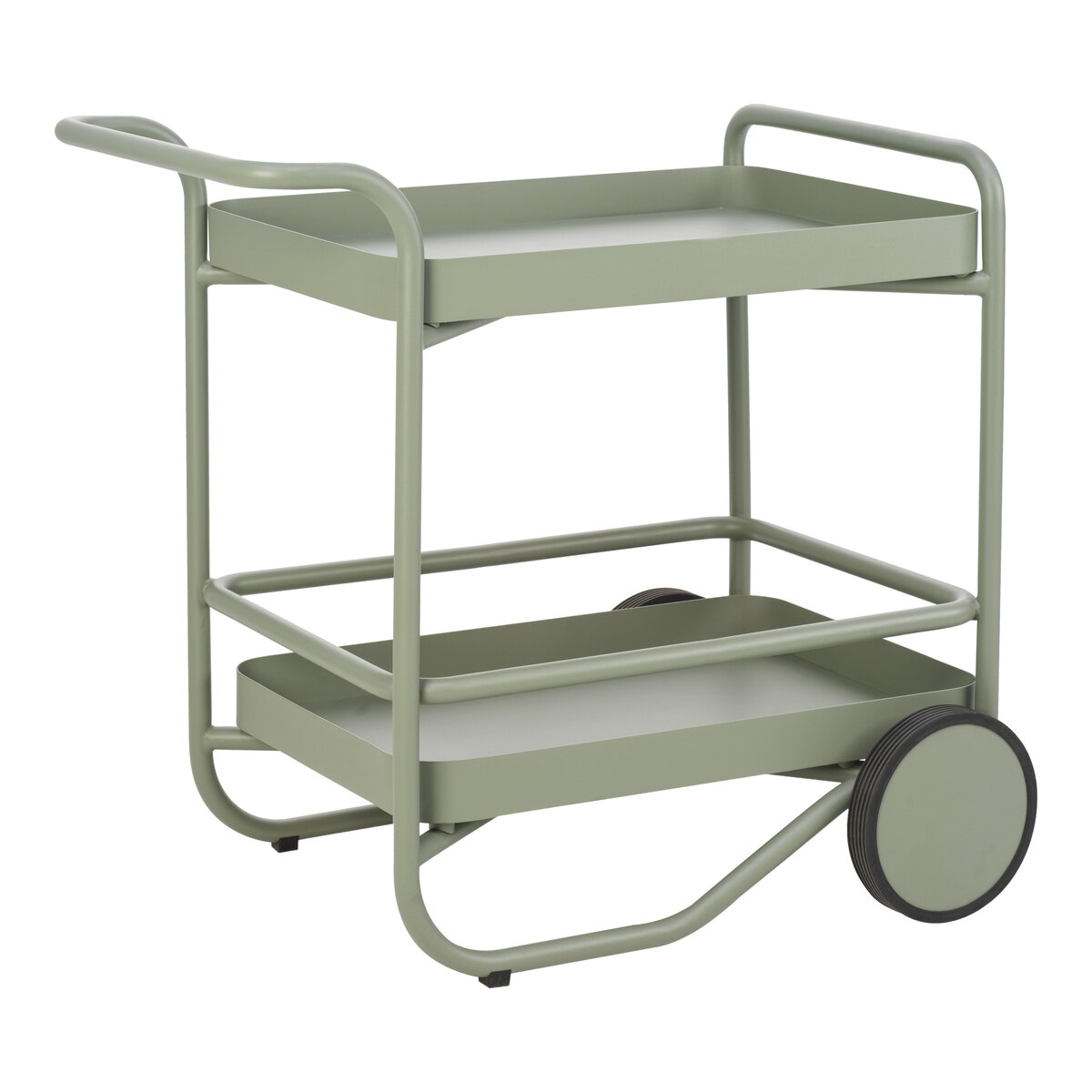Garten-Servierwagen Trolly, Dusty Green - aus Aluminium, mit Rollen
