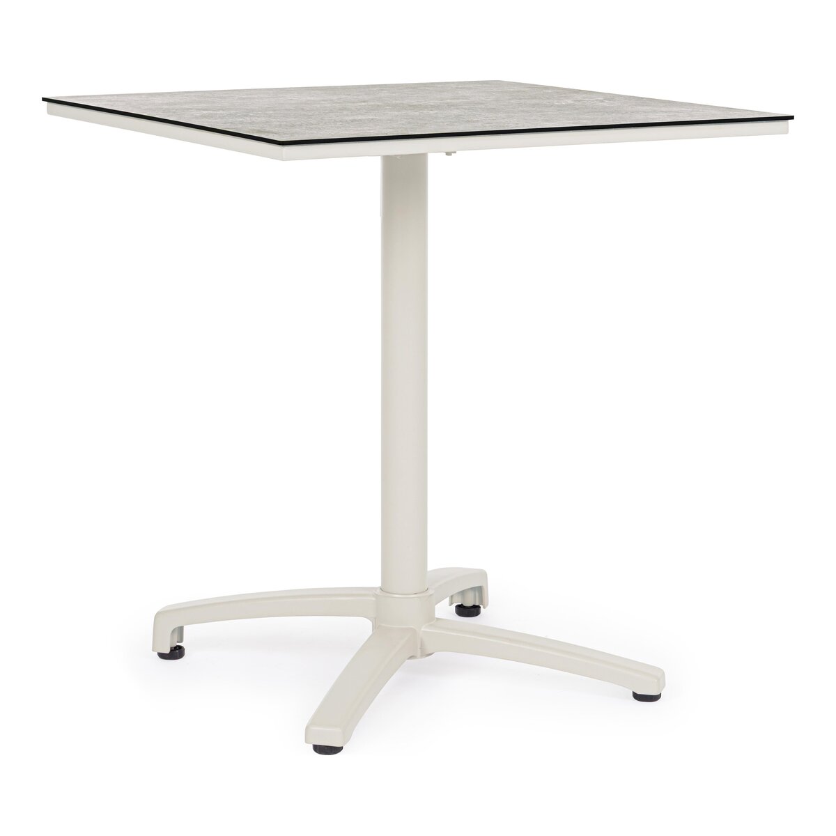 Garten-Bistrotisch Claret - Aluminium Cremeweiß, HPL Grau, 70 x 70 cm