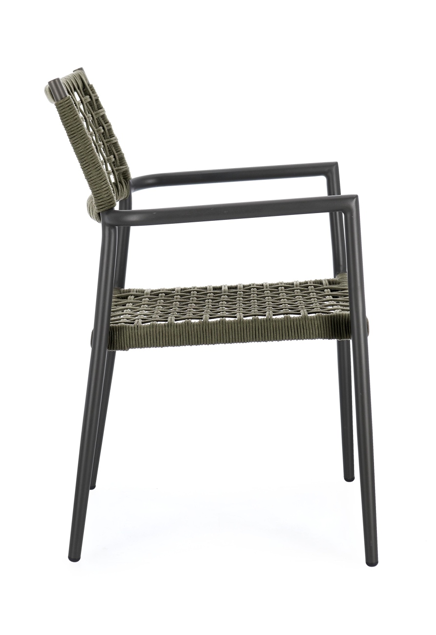 Gartenstuhl Caleta aus Aluminium, Grün / Anthrazit