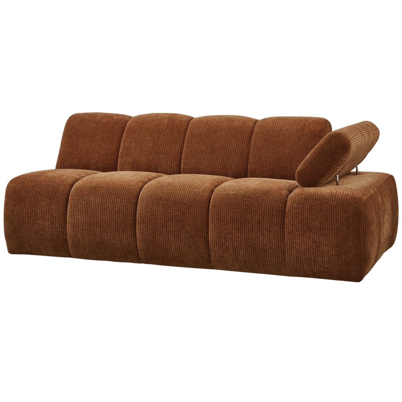 Modulsofa Mojo Flachcord 2er Arm-Rechts, Rostbraun