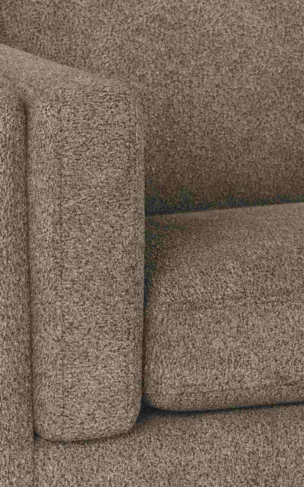 Sofa Braden 3-Sitzer, Beine Eiche, Bezug Anna Dunkelbeige – stilvoller Blickfang für Ihr Zuhause.