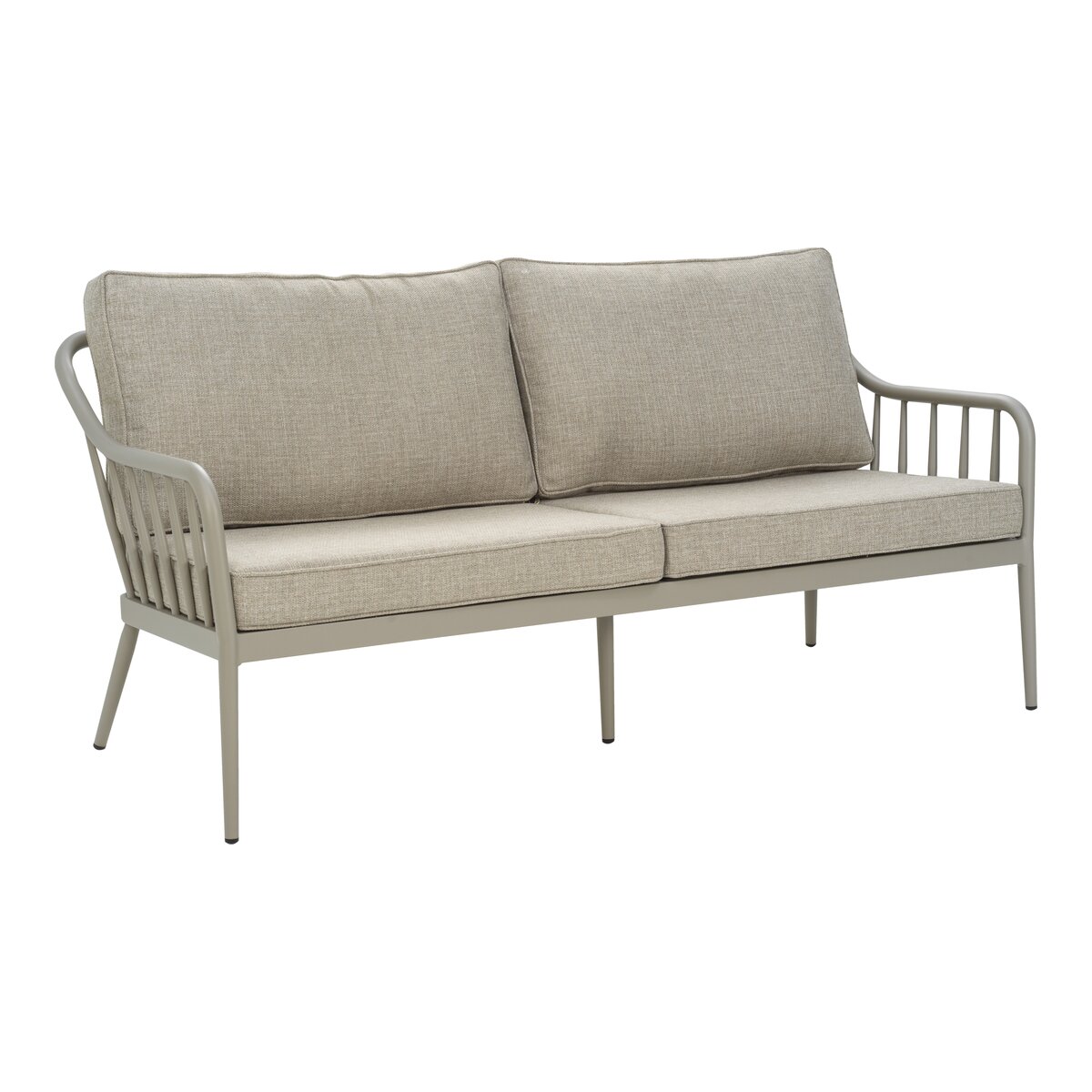 Gartensofa Coleville 2,5-Sitzer, Aluminium & Olefin-Stoff, Khaki/Burlap Beige