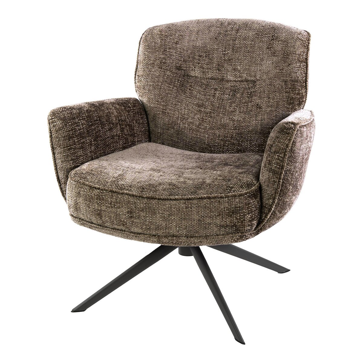 Komfortsessel Azora mit 360° Drehfunktion und Chenille-Stoff, Taupe