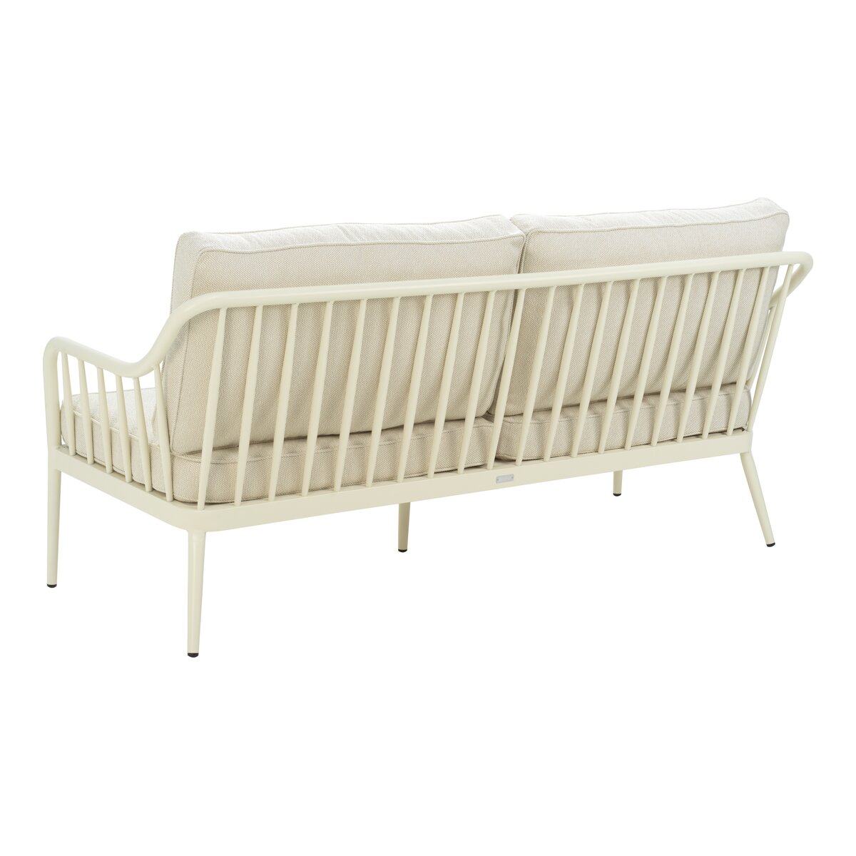 Gartensofa Coleville 2,5-Sitzer, Aluminium & Olefin-Stoff, Pearl White/Dot Beige