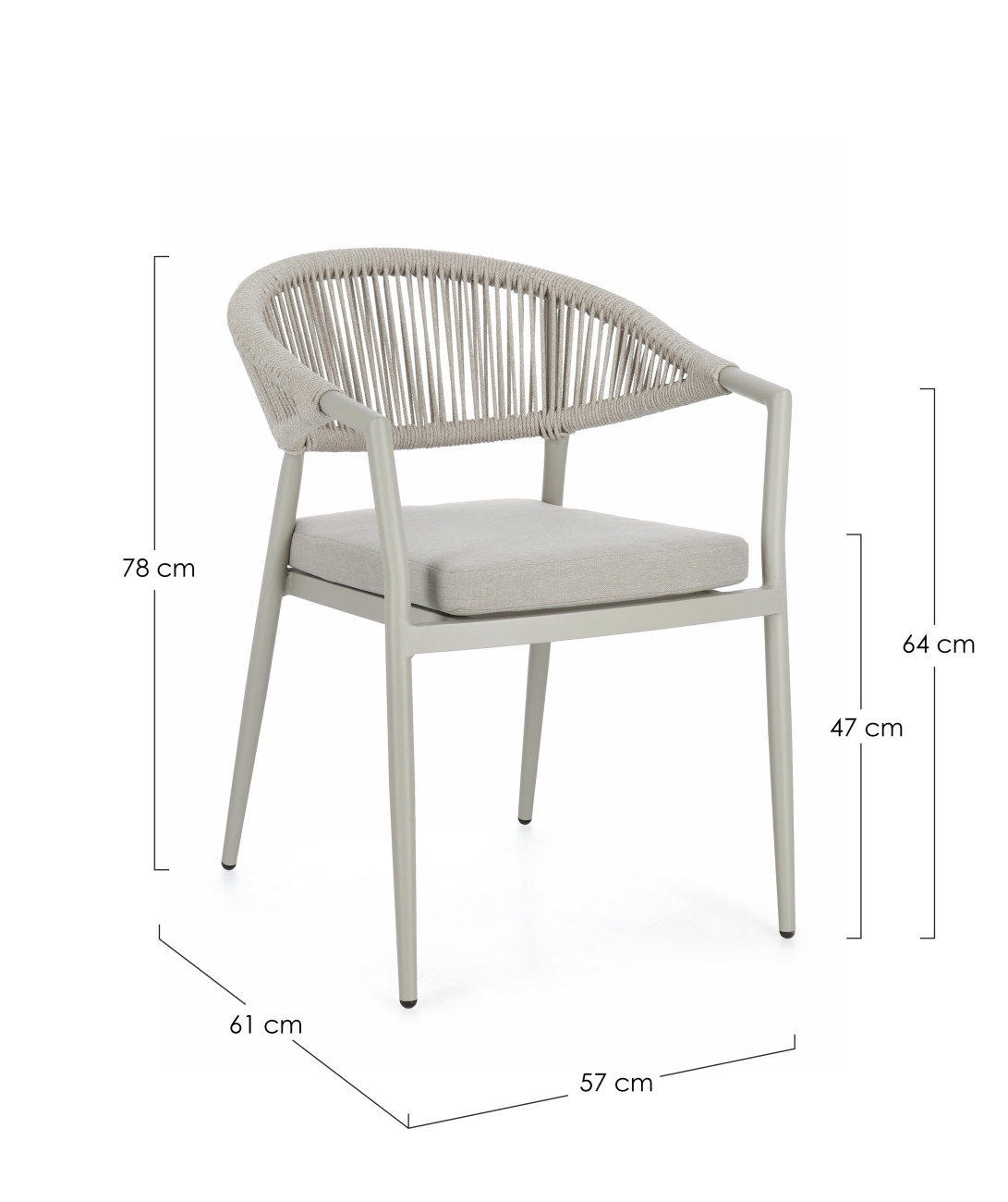 Gartenstuhl Millor aus Aluminium, Saturn / Saturn