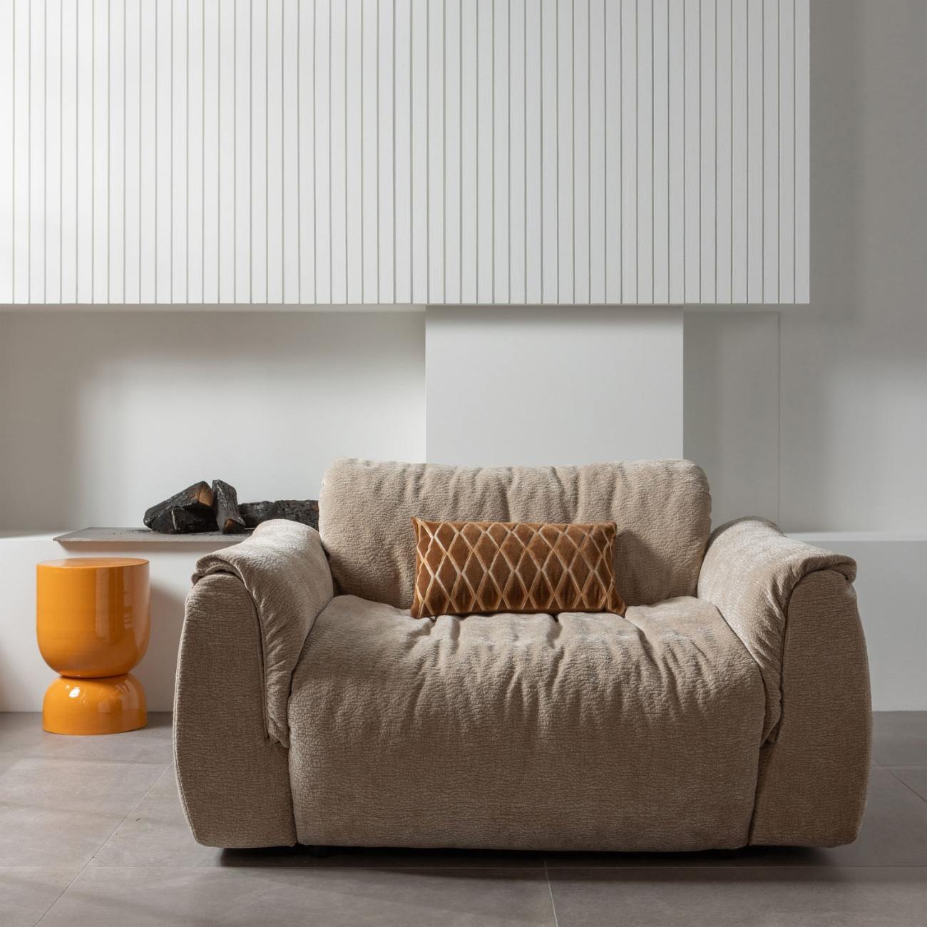 Big-Sessel Baggy aus 3D-Chenille-Stoff, Sand