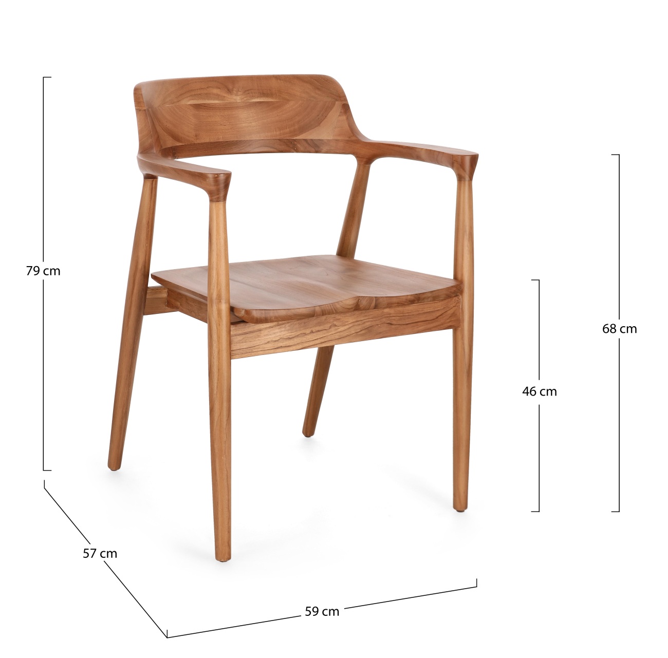 Esszimmerstuhl Suzy aus Teakholz, Natur