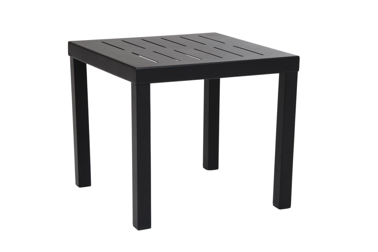 Der Gartenbeistelltisch Belfort überzeugt mit seinem modernen Design. Gefertigt wurde die Tischplatte aus Metall und besitzt einen schwarzen Farbton. Das Gestell ist auch aus Metall und hat eine schwarze Farbe. Der Tisch besitzt eine Länger von 50 cm.