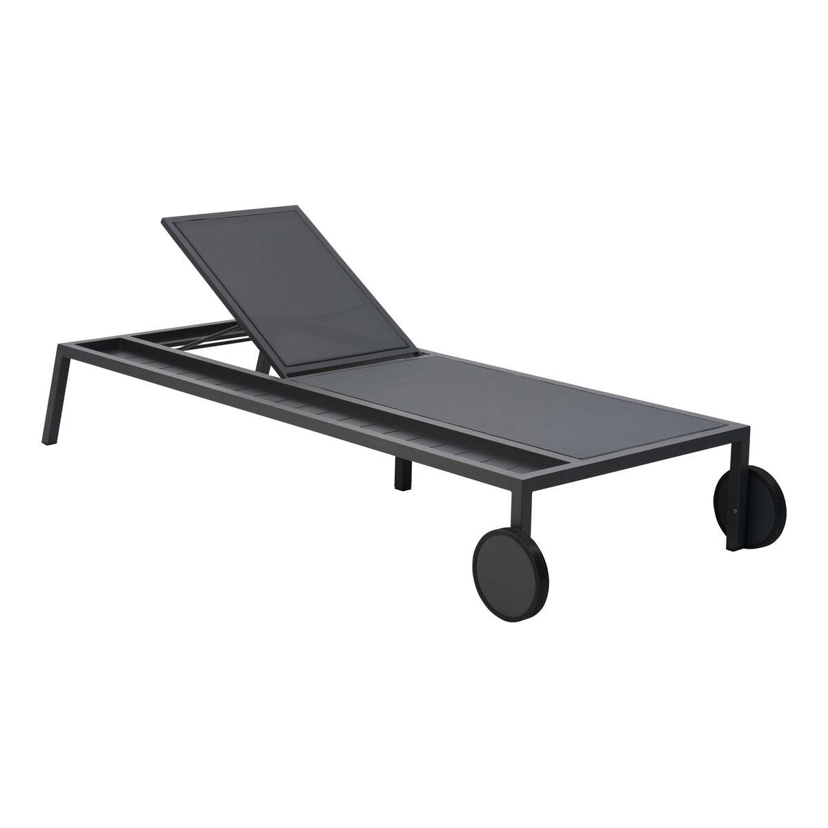 Sonnenliege Samvaro Anthrazit/Pearl Grey - mit integrierter Ablage aus Aluminium & Olefin