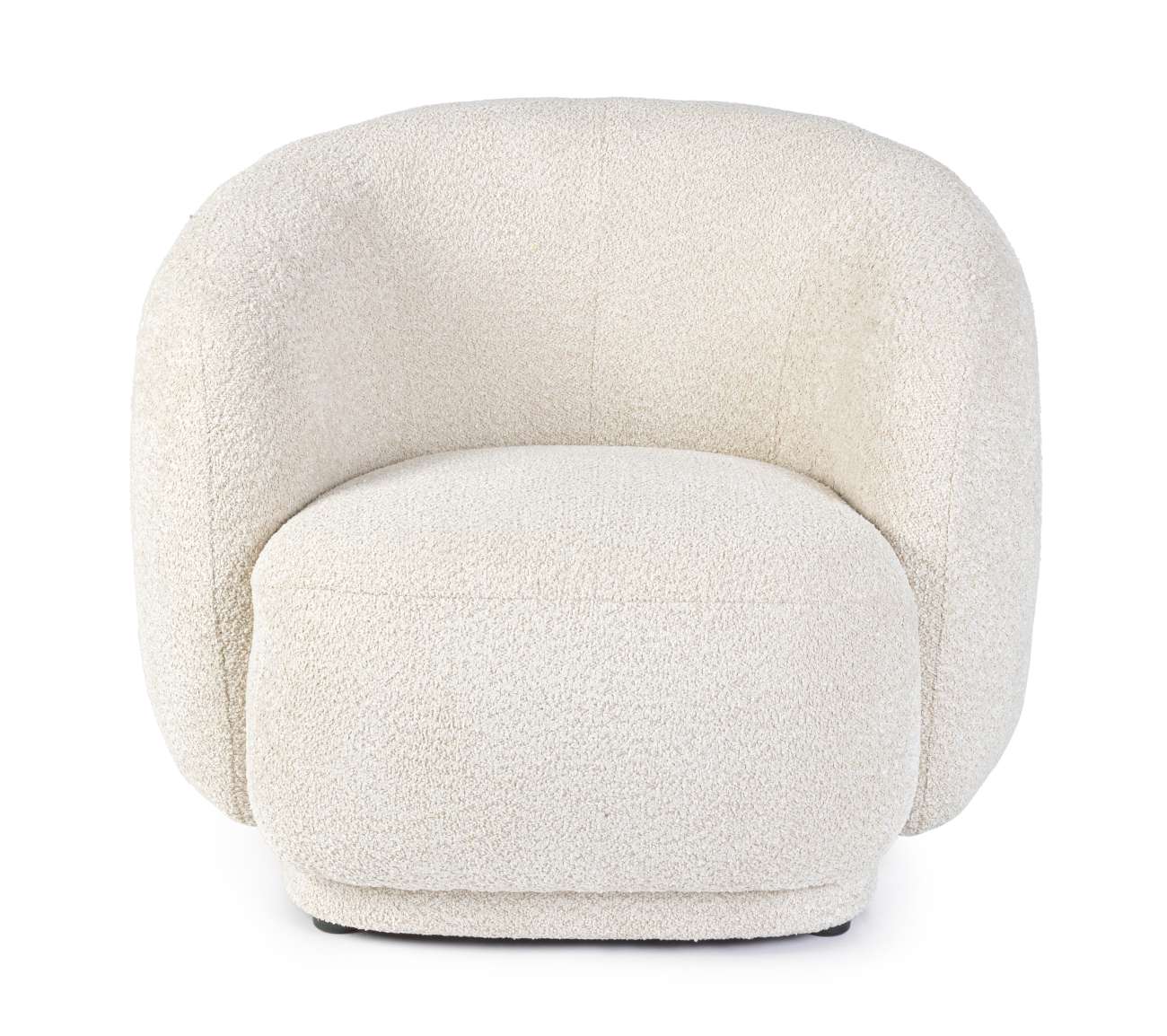 Der Sessel Tecla überzeugt mit seinem modernen Stil. Gefertigt wurde er aus Boucle-Stoff, welcher einen natürlichen Farbton besitzt. Der Sessel besitzt eine Sitzhöhe von 43 cm.