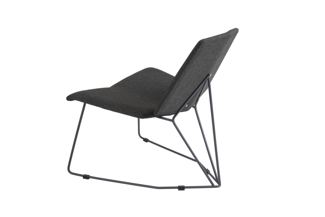 Der Gartenstuhl Pollux überzeugt mit seinem modernen Design. Gefertigt wurde er aus Stoff, welcher einen Anthrazit Farbton besitzt. Das Gestell ist aus Metall und hat eine schwarze Farbe. Die Sitzhöhe des Stuhls beträgt 42 cm.