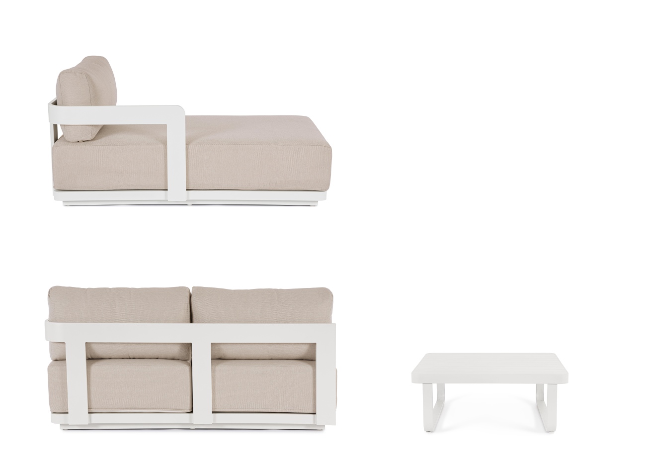 Garten-Set Mariel, Gartenecksofa & Couchtisch