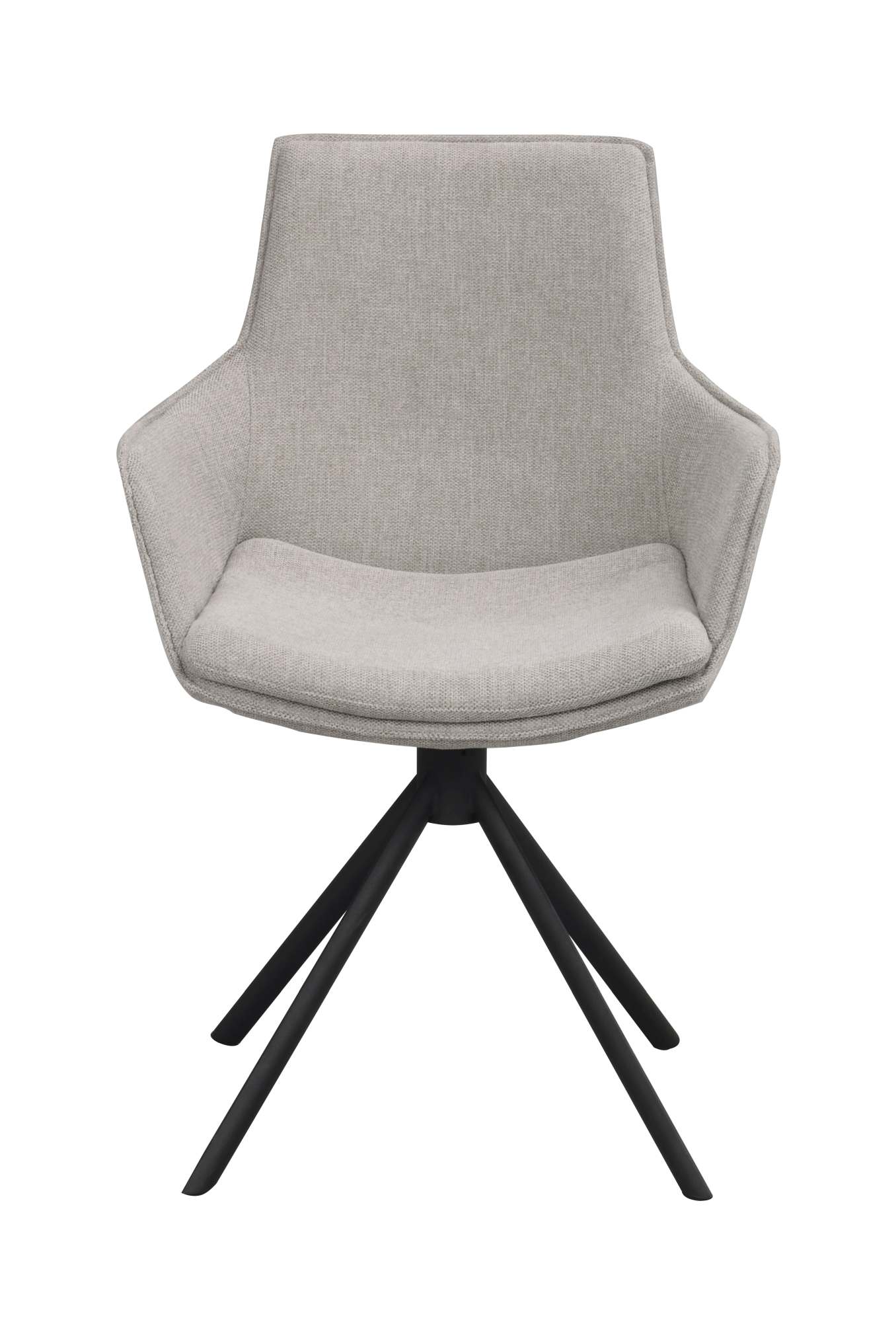 Komfortabel & schön – Stuhl Lowell 2er Set Drehgestell mit Armlehnen, Stoff Grau.