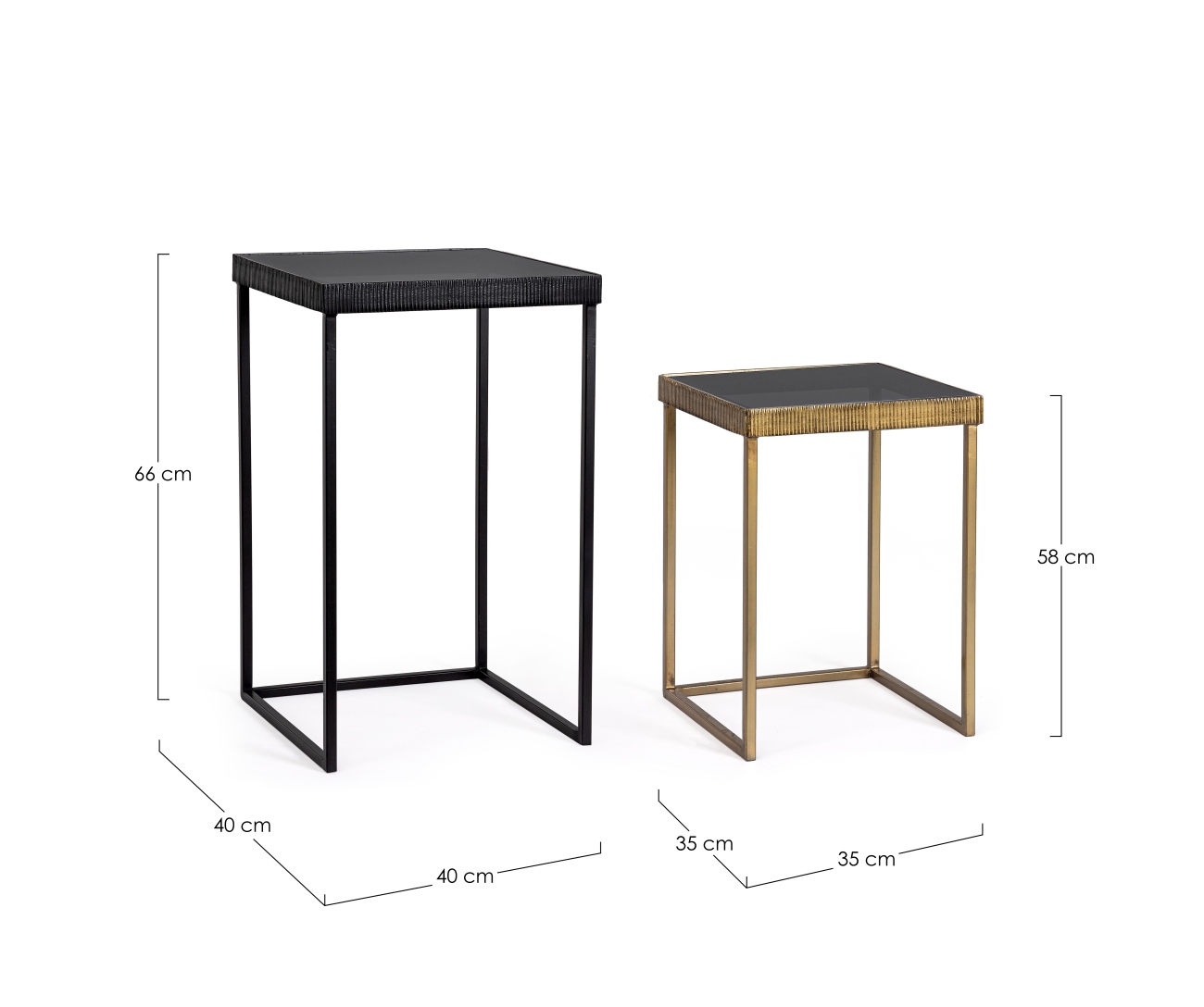 Beistelltisch Yamir 2er-Set, Eckig