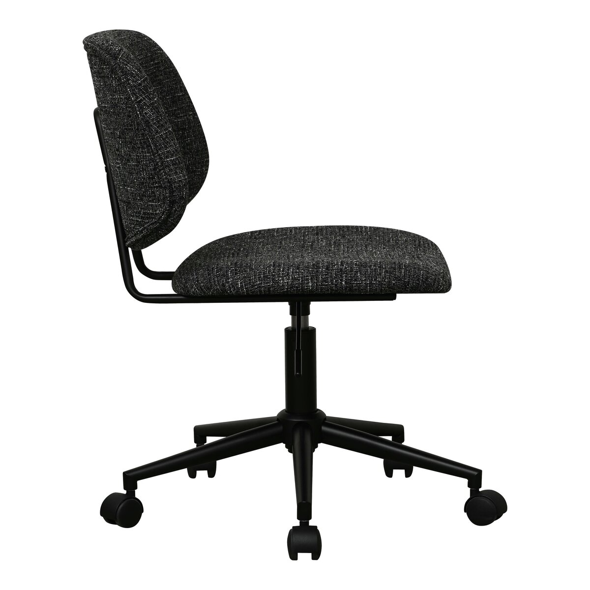Bürostuhl Otal aus Boucle - Drehbar, Höhenverstellbar, Neigbar, Schwarz