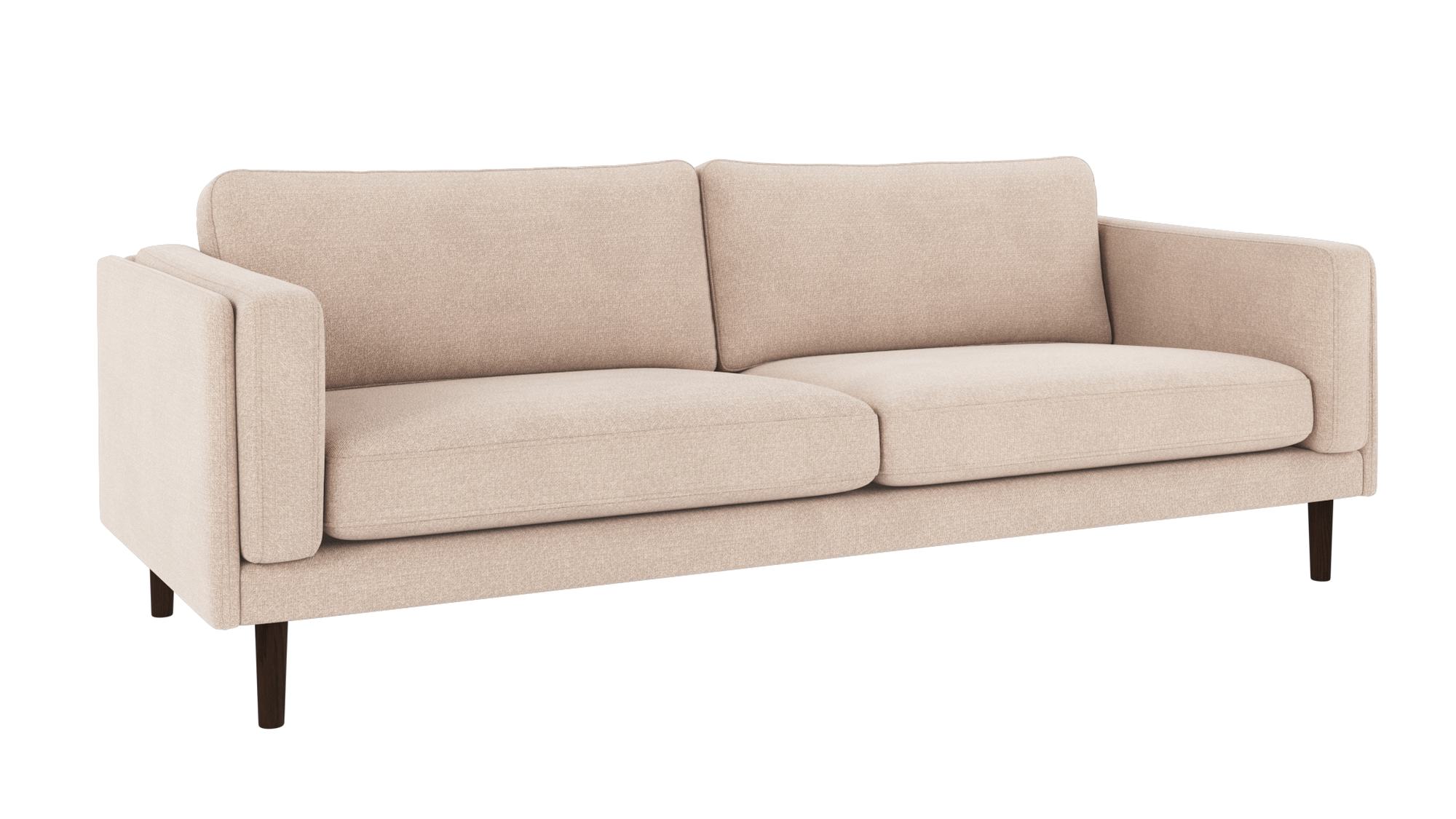 Sofa Braden 3-Sitzer, Beine Braun, Bezug Rita Hellbeige