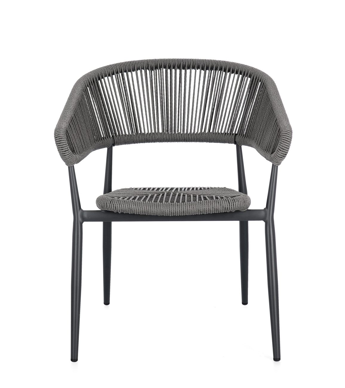 Gartenstuhl Algaida aus Aluminium, Anthrazit / Grau