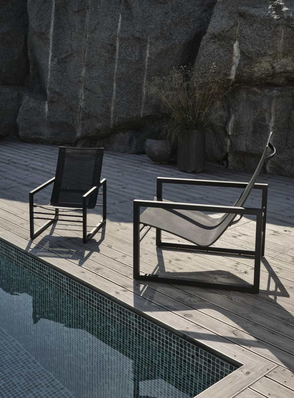 Gartensessel Vevi aus Metall, Schwarz