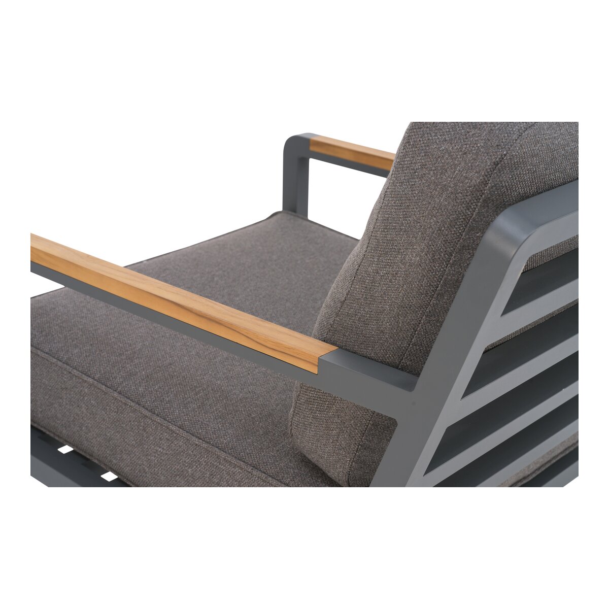Garten-Sitzgruppe Nova, Anthrazit/Grau/Braun - Aluminium & wasserabweisender Stoff