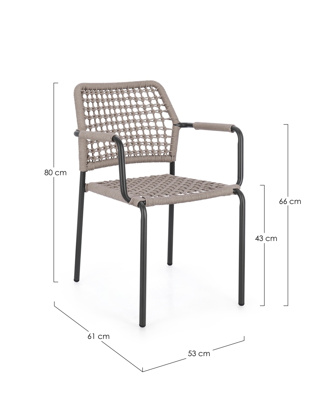 Gartenstuhl Rajada aus Aluminium, Taupe / Anthrazit