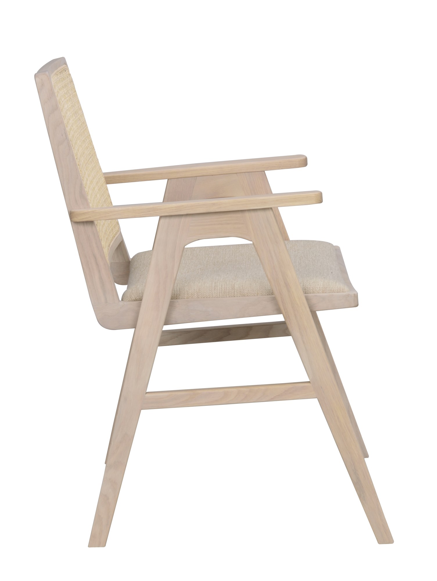 Hochwertiger Stuhl Prestwick 2er Set mit Armlehnen, Whitewash für jede Einrichtung.