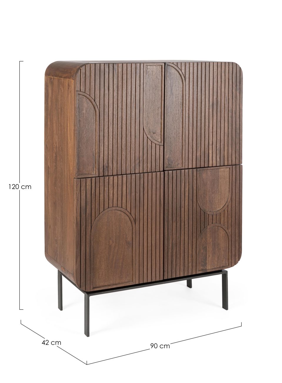 Highboard Orissa aus Mangoholz, Braun