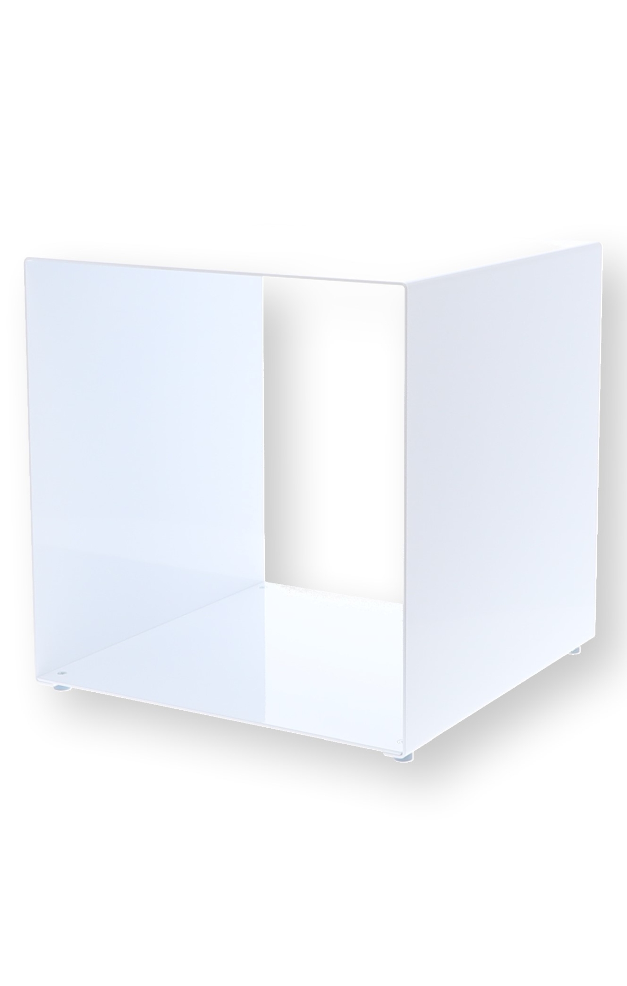 Beistelltisch Cubus Metall, modern pulverbeschichtet, quadratisch, weiß, 35 cm