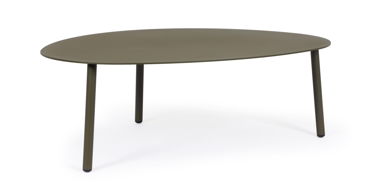 Der Gartencouchtisch Sparky überzeugt mit seinem modernen Design. Gefertigt wurde er aus Aluminium, welches einen Olive Farbton besitzt. Das Gestell ist auch aus Aluminium. Der Tisch besitzt eine Größe von 100x70 cm.