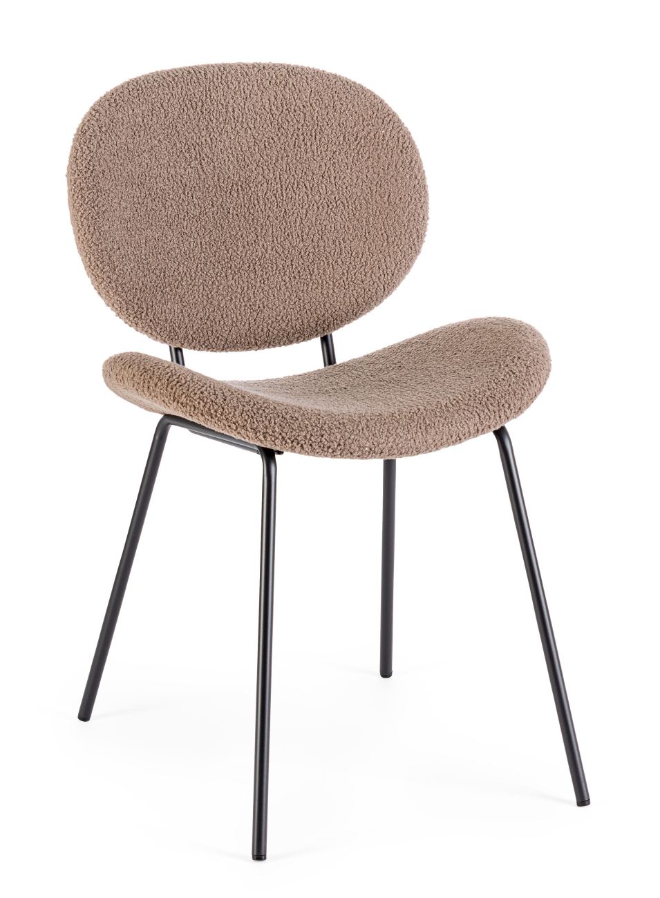 Esszimmerstuhl Maddie aus Boucle-Stoff, Braun Esszimmerstuhl Maddie aus Boucle-Stoff, Braun