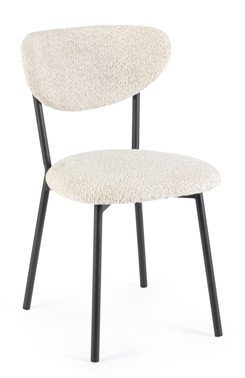 Esszimmerstuhl Ludmilla aus Boucle-Stoff, Natur Esszimmerstuhl Ludmilla aus Boucle-Stoff, Natur