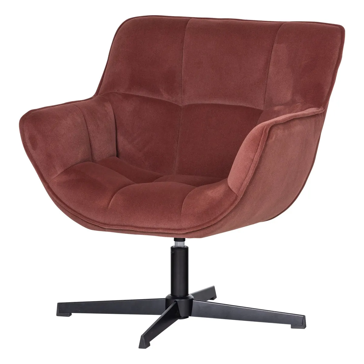 Drehsessel Wibo - Samt Braun-Rot