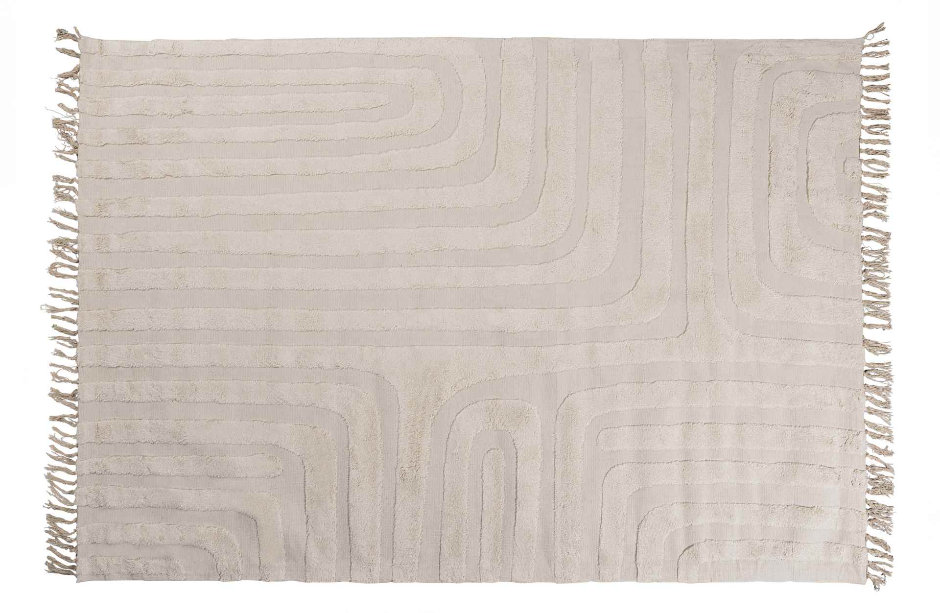 Der Teppich Zita überzeugt mit seinem modernen Design. Gefertigt wurde er aus einem Kombinationsgewebe aus Polyester und Baumwolle, welche einen Beige Farbton besitzt. Der Teppich besitzt eine Größe von 170x240 cm.