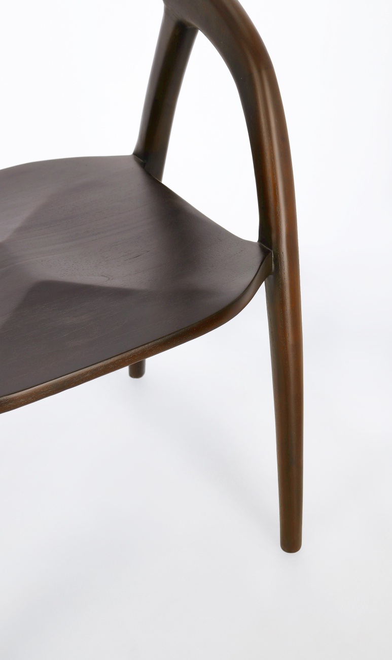 Esszimmerstuhl Dotty aus Teakholz, Dunkelbraun