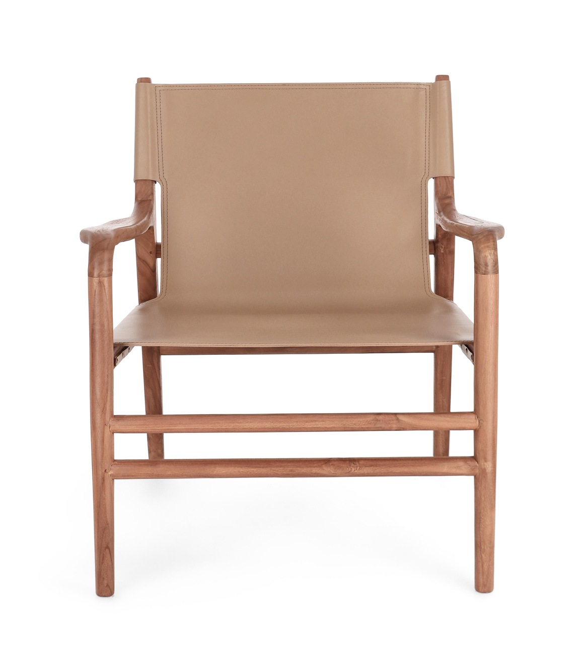 Sessel Caroline aus Teakholz, Taupe