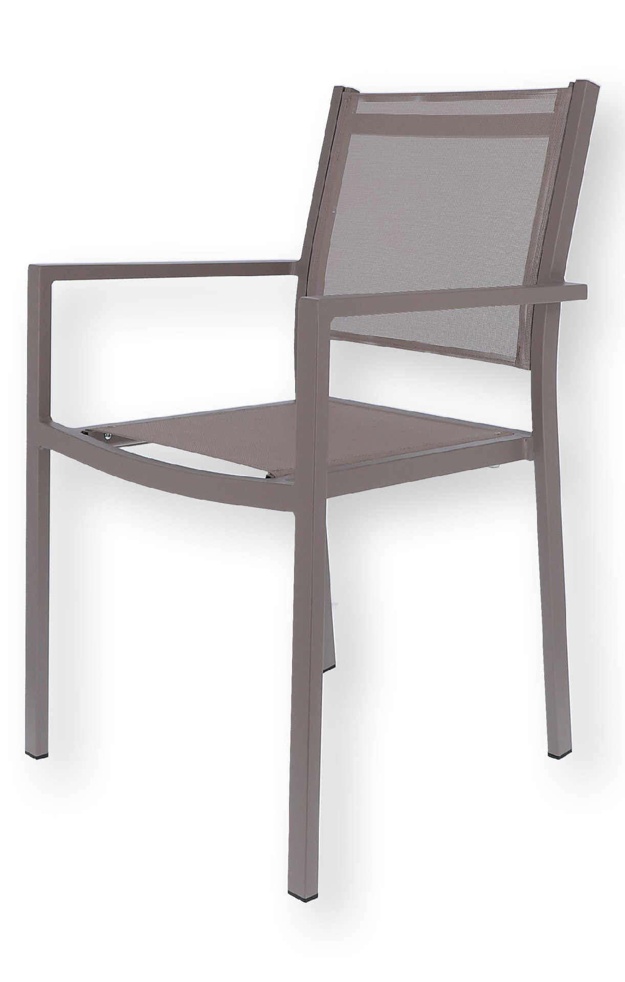 JanKurtz Gartenstuhl Gartensessel Aria Armlehne Textilene Aluminium stapelbar Stapelsessel Aria Aluminium und Textilene, Taupe