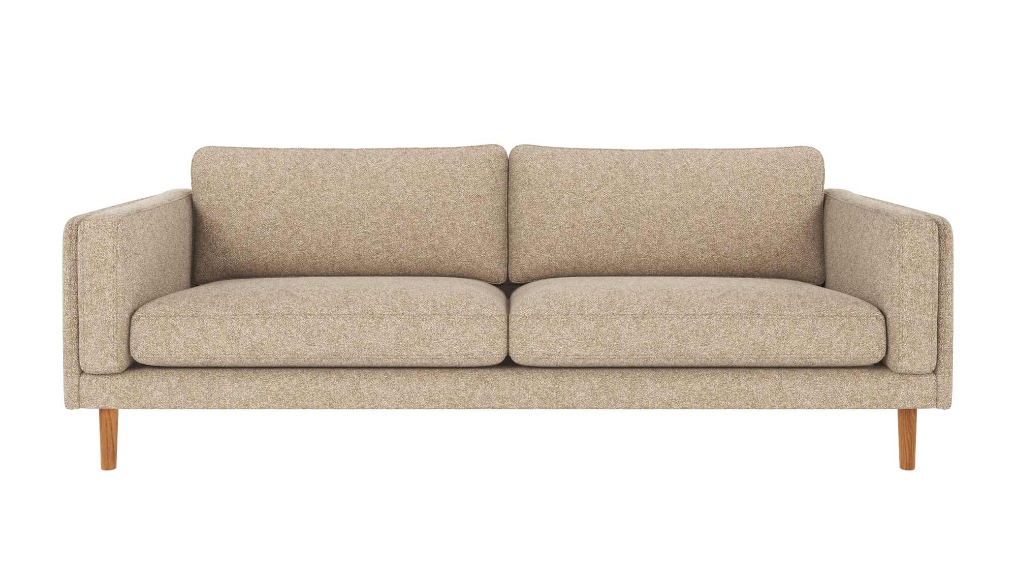 Edles Möbelstück: Sofa Braden 3-Sitzer, Beine Eiche, Bezug Bobby Beige für stilvolle Einrichtung.