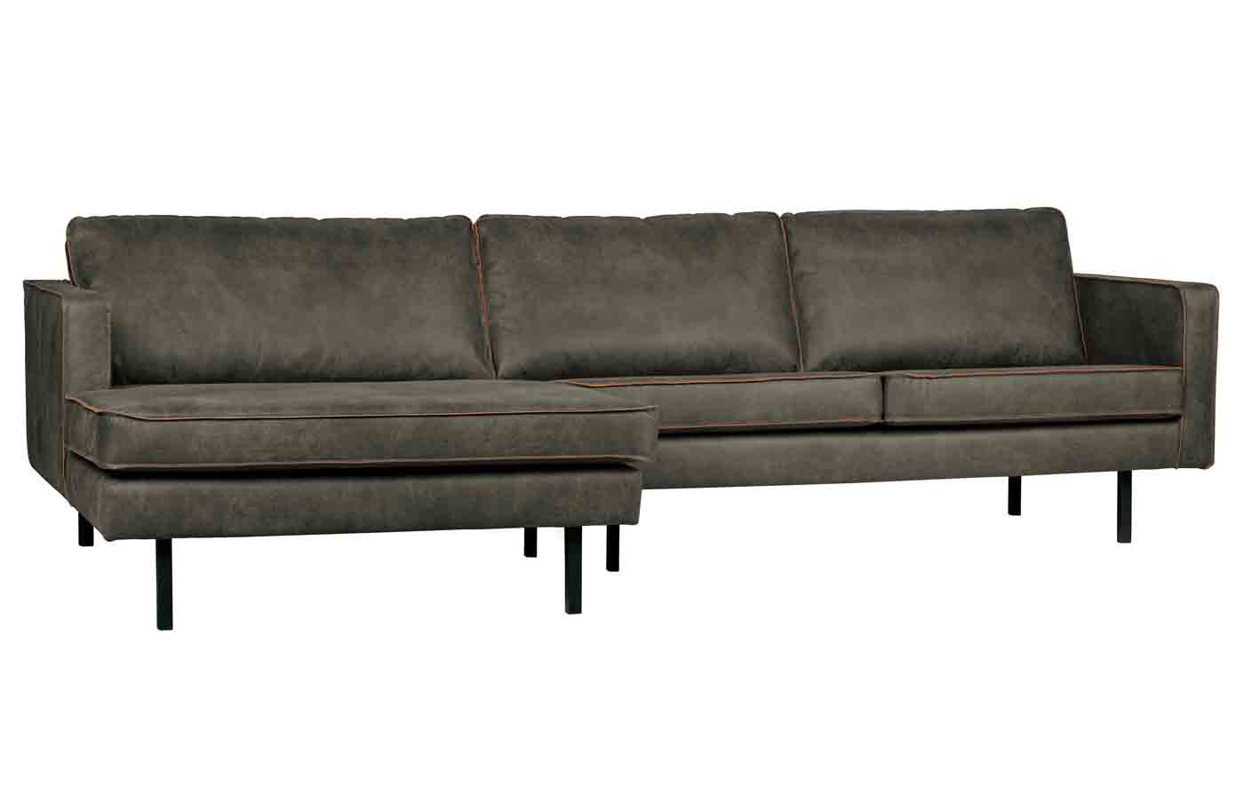 Ecksofa Rodeo Chaiselongue Eco Leder, links Army Ecksofa Rodeo Chaiselongue Lederoptik, links Army