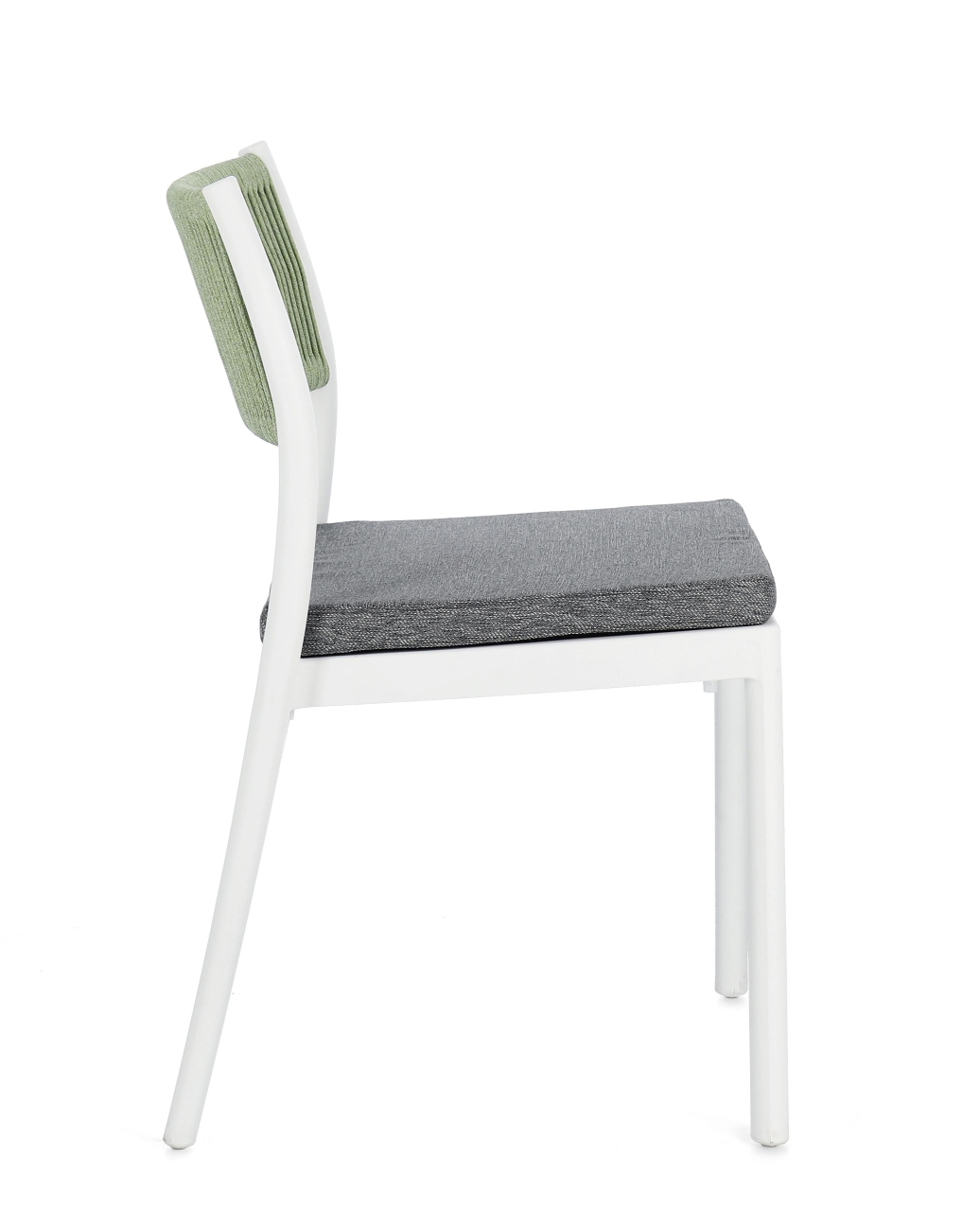 Gartenstuhl Alvin aus Metall, Weiß / Grün