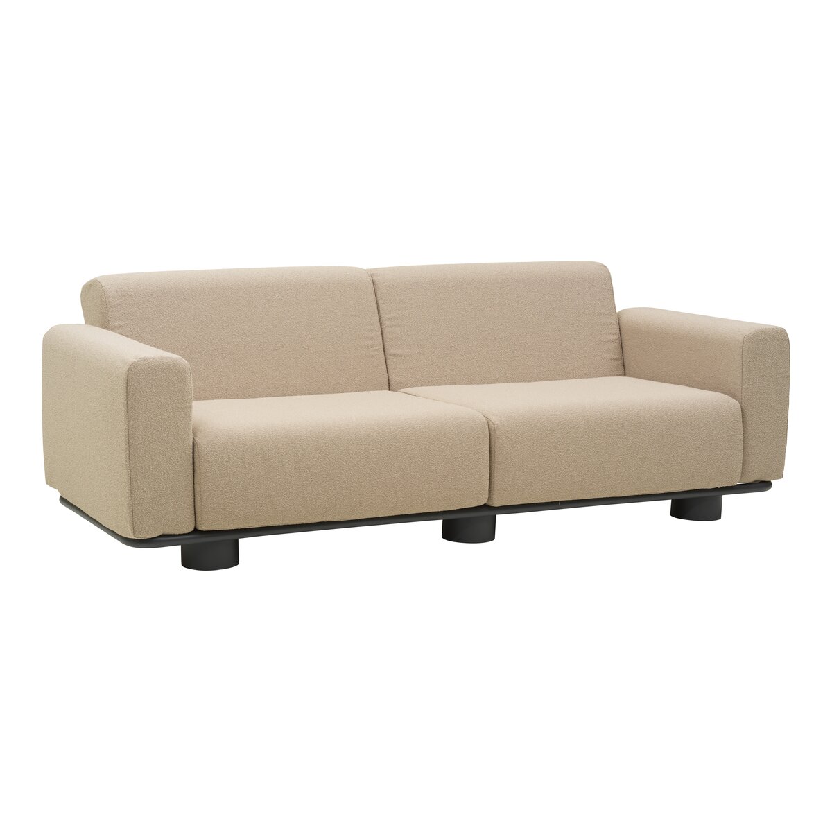 Gartensofa Bolster 2,5-Sitzer, Aluminium & Teddy-Stoff, Beige