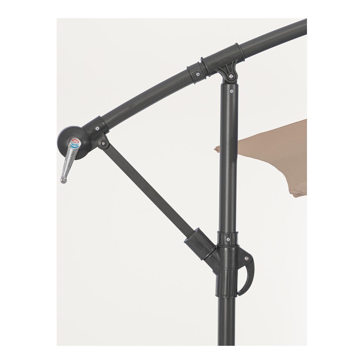 Ampelschirm Nizza - Aluminium Anthrazit, Polyester-Stoff Taupe, Ø 300 cm